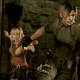 Leon begrudgingly pulls Ashley along in Resident Evil 4